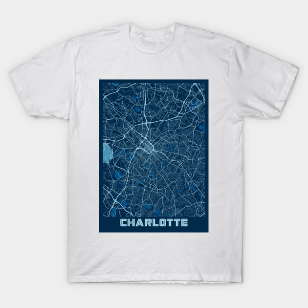 Charlotte - North Carolina Peace City Map T-Shirt by tienstencil